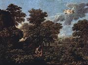 Nicolas Poussin Hut and Well on Rugen (mk10) oil on canvas
